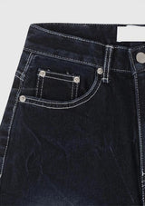 Edge Backprint Wide Denim Pants