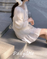 Loose fit V-neck knitwear(2color)
