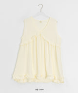 Shoto Deep-V Ruffled Layered Sleeveless Blouse