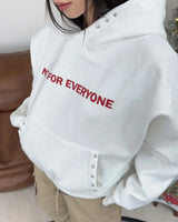 Felt Studded Brushed Hoodie