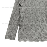 Bubble Punching Boat Neck Loose Fit Knit