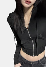 Culotte hood zip-up
