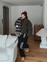 Reverse fleece string track pants