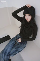 Back see-through angel long-sleeved t-shirt