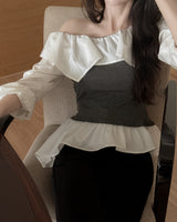 Nore frill layered blouse