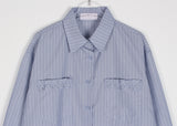 STRIPE FRILL SHIRT
