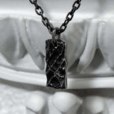 SS-BLACKLINE MATERIAL CHAIN NECKLACE_black silver