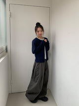 ポコルピンタックコットンワイドバルーンパンツ