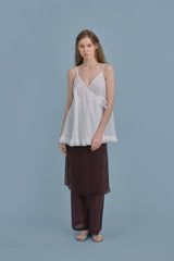 Satin layered set_brown