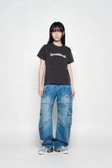 25SS ワイドデニムファティグカーゴパンツ ブルー