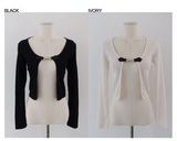 BUCKLE CROP CARDIGAN (IVORY, BLACK 2COLORS!)