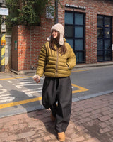ベンズヘリンボーンカーブドバルーンデニムパンツ
