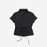 ASYMMETRIC STRIPE SHIRTS [BLACK]