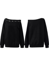 city eyelet off-shoulder mtm (fleece-lined / 4color)