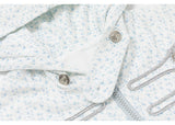 Vintage Floral Napoleon Button Loose Fit Hooded Zip-Up Hoodie