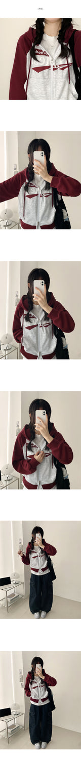 Bijou raglan two-way cropped hoodie