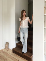 Cool washed bootcut denim