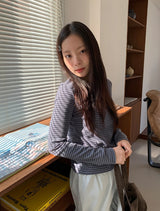 Takan Stripe Round Long Sleeve Tee
