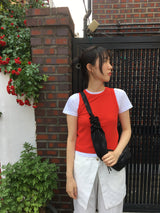 Ribbed mock neck sleeveless (5color)