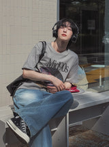 パームプリントクロップショートスリーブTシャツ