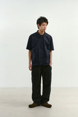 Field Panel Paper Half Shacket (Navy)