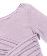 WRAP TIE BOATNECK TOP_Lavender