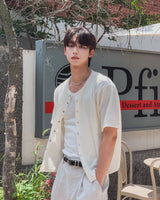 Snapd Round Short Sleeve Cardigan
