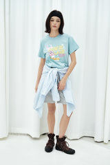 25SS ウーマンサーフィンオパンチュウサギスタンダード半袖Tシャツ スカイブルー