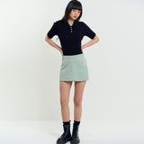 Button Detail Skort Green
