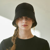 VA カーブスタッドラウンドドロップバケットハット / ブラック