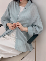 BZ Stripe Pocket Loose Fit Shirt (3color)