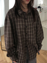[unisex] タンテニンチェックロングスリーブシャツ