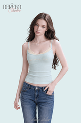 Mint lemon layered sleeveless t-shirt