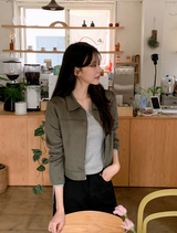 #Suede Collar Crop Jacket (3color)