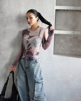 コルセットシースループリントTシャツ