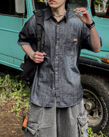 Durant Patch Washed Short Sleeve Denim Shirts