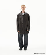 FAUX LEATHER CARCOAT