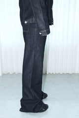 Low raw bag bootcut pants