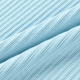 Ribbed long sleeves shirring tee_blue