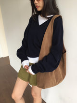 Hopper Suede Shoulder Bag (2color)