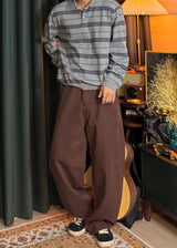 Curved Cotton Pants 5COLOR