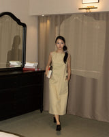 BACKLESS LONG ONE-PIECE (BEIGE)