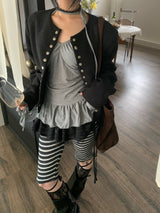 bibi stripe biker shorts