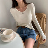[BELLIDE MADE] Basic item, round rib long sleeve knit