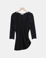 Higeul Shirred 7-Sleeve T-Shirt