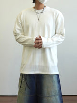 Loose ribbed bony long sleeve 3C