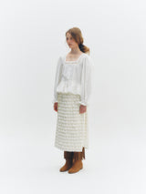 Square Frill Blouse (White)