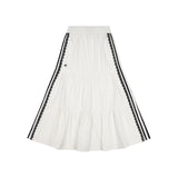 (DUC) Sideline Tiered Long Skirt White