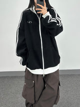  waffle track zip-up