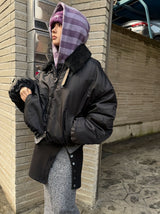 (WOOL) レイヤードボタンミニスカート